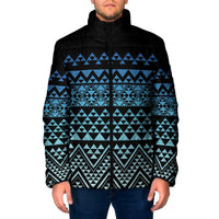 Maori Niho Taniwha Te Wheiao Padded Jacket Moana Blue LT7 Men Blue - Polynesian Pride
