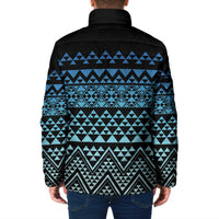 Maori Niho Taniwha Te Wheiao Padded Jacket Moana Blue LT7 - Polynesian Pride