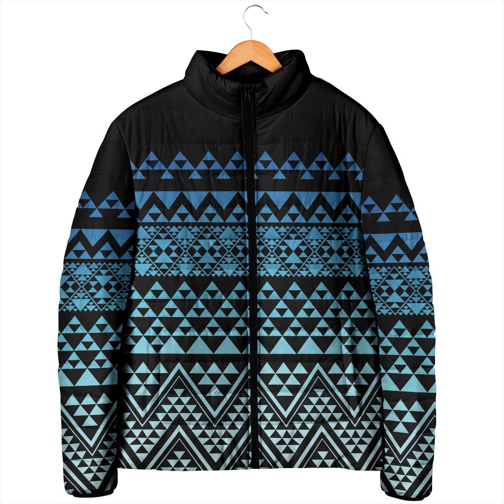 Maori Niho Taniwha Te Wheiao Padded Jacket Moana Blue LT7 - Polynesian Pride