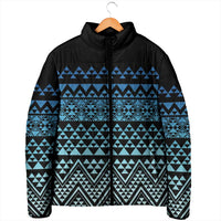 Maori Niho Taniwha Te Wheiao Padded Jacket Moana Blue LT7 - Polynesian Pride