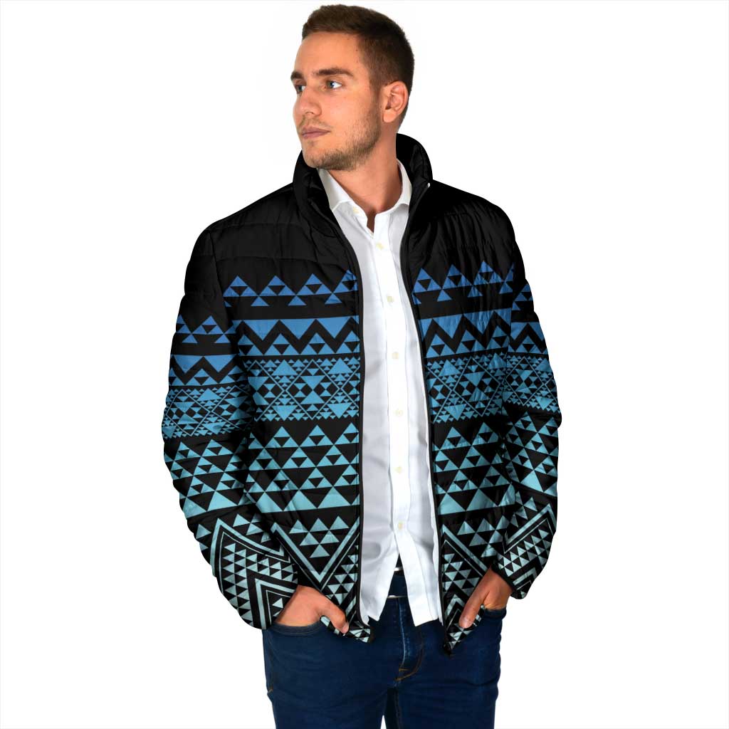 Maori Niho Taniwha Te Wheiao Padded Jacket Moana Blue LT7 - Polynesian Pride