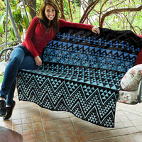 Maori Niho Taniwha Te Wheiao Quilt Moana Blue LT7 - Polynesian Pride