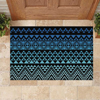 Maori Niho Taniwha Te Wheiao Rubber Doormat Moana Blue LT7 Blue - Polynesian Pride