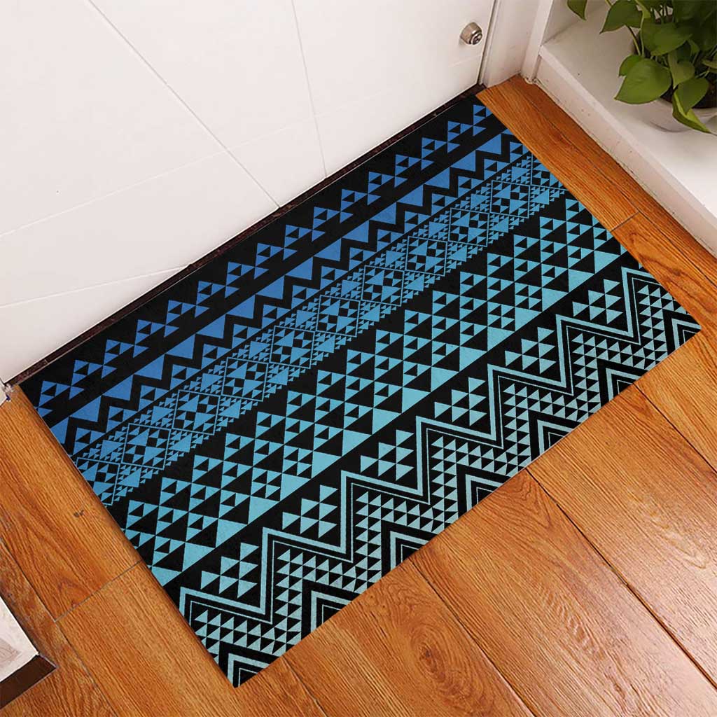 Maori Niho Taniwha Te Wheiao Rubber Doormat Moana Blue LT7 - Polynesian Pride