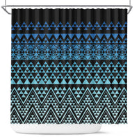 Maori Niho Taniwha Te Wheiao Shower Curtain Moana Blue LT7 Blue - Polynesian Pride
