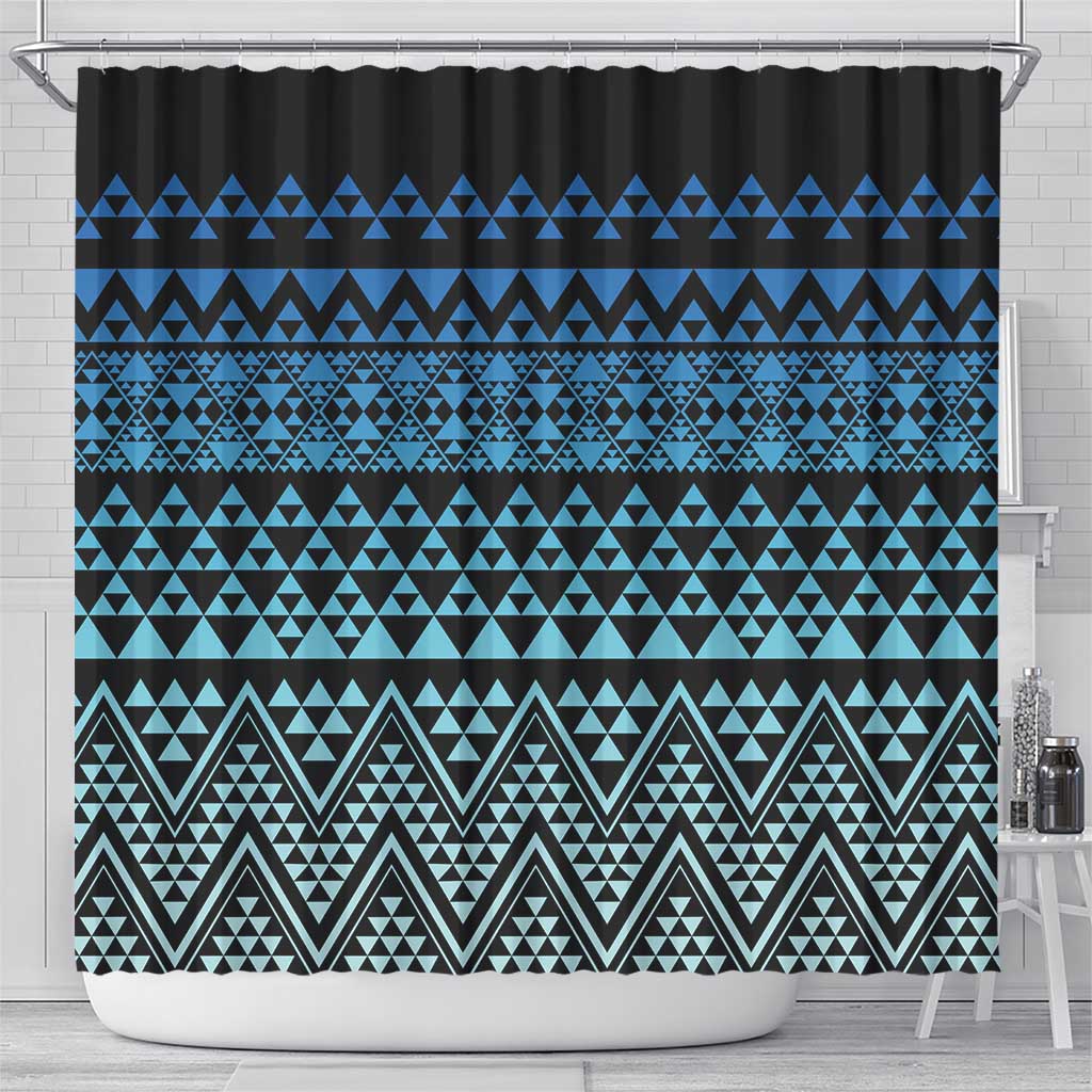 Maori Niho Taniwha Te Wheiao Shower Curtain Moana Blue LT7 - Polynesian Pride