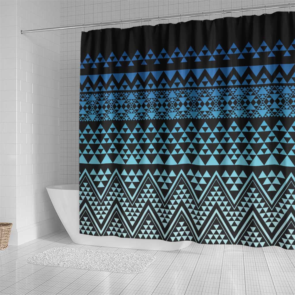 Maori Niho Taniwha Te Wheiao Shower Curtain Moana Blue LT7 - Polynesian Pride