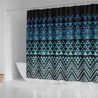 Maori Niho Taniwha Te Wheiao Shower Curtain Moana Blue LT7 - Polynesian Pride