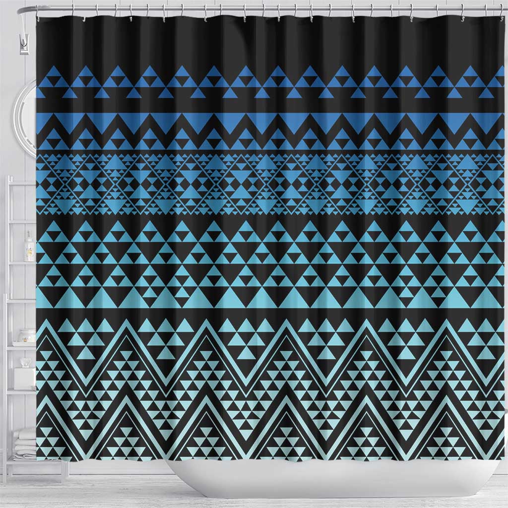 Maori Niho Taniwha Te Wheiao Shower Curtain Moana Blue LT7 - Polynesian Pride