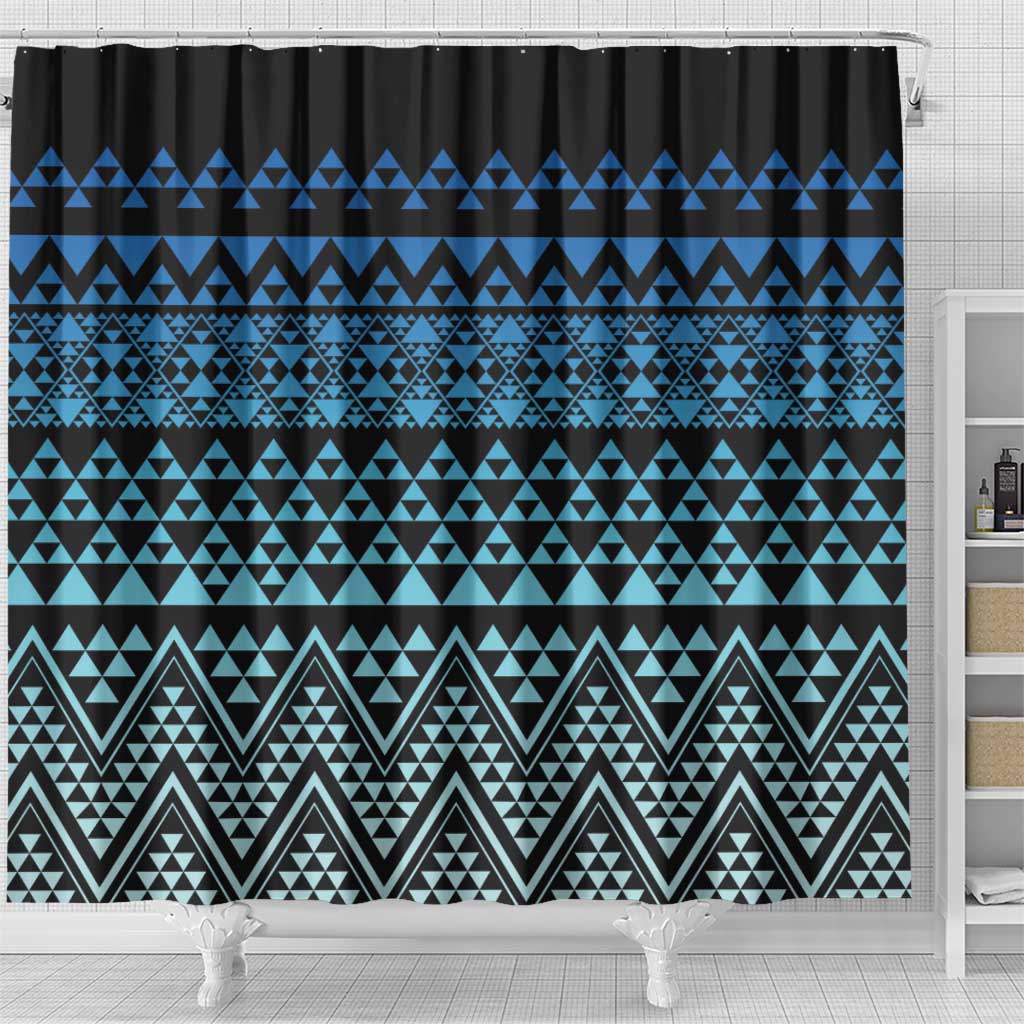 Maori Niho Taniwha Te Wheiao Shower Curtain Moana Blue LT7 - Polynesian Pride