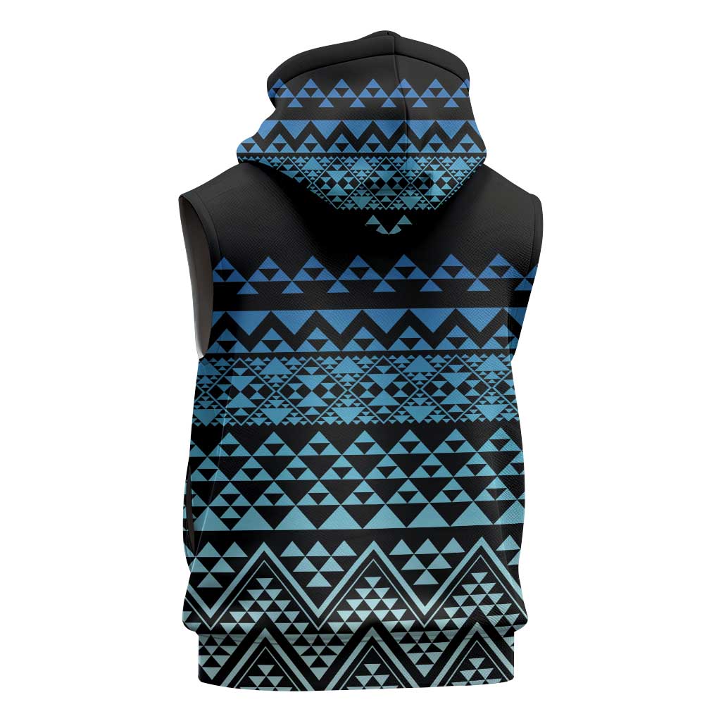 Maori Niho Taniwha Te Wheiao Sleeveless Hoodie Moana Blue LT7 - Polynesian Pride