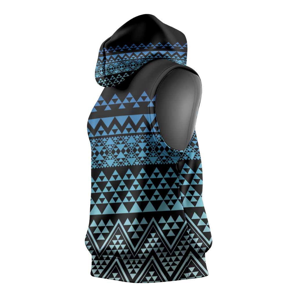 Maori Niho Taniwha Te Wheiao Sleeveless Hoodie Moana Blue LT7 - Polynesian Pride