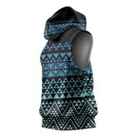 Maori Niho Taniwha Te Wheiao Sleeveless Hoodie Moana Blue LT7 - Polynesian Pride