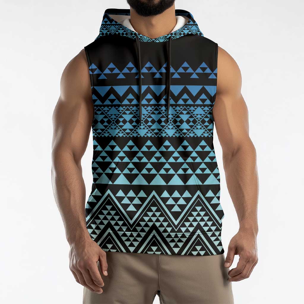 Maori Niho Taniwha Te Wheiao Sleeveless Hoodie Moana Blue LT7 - Polynesian Pride