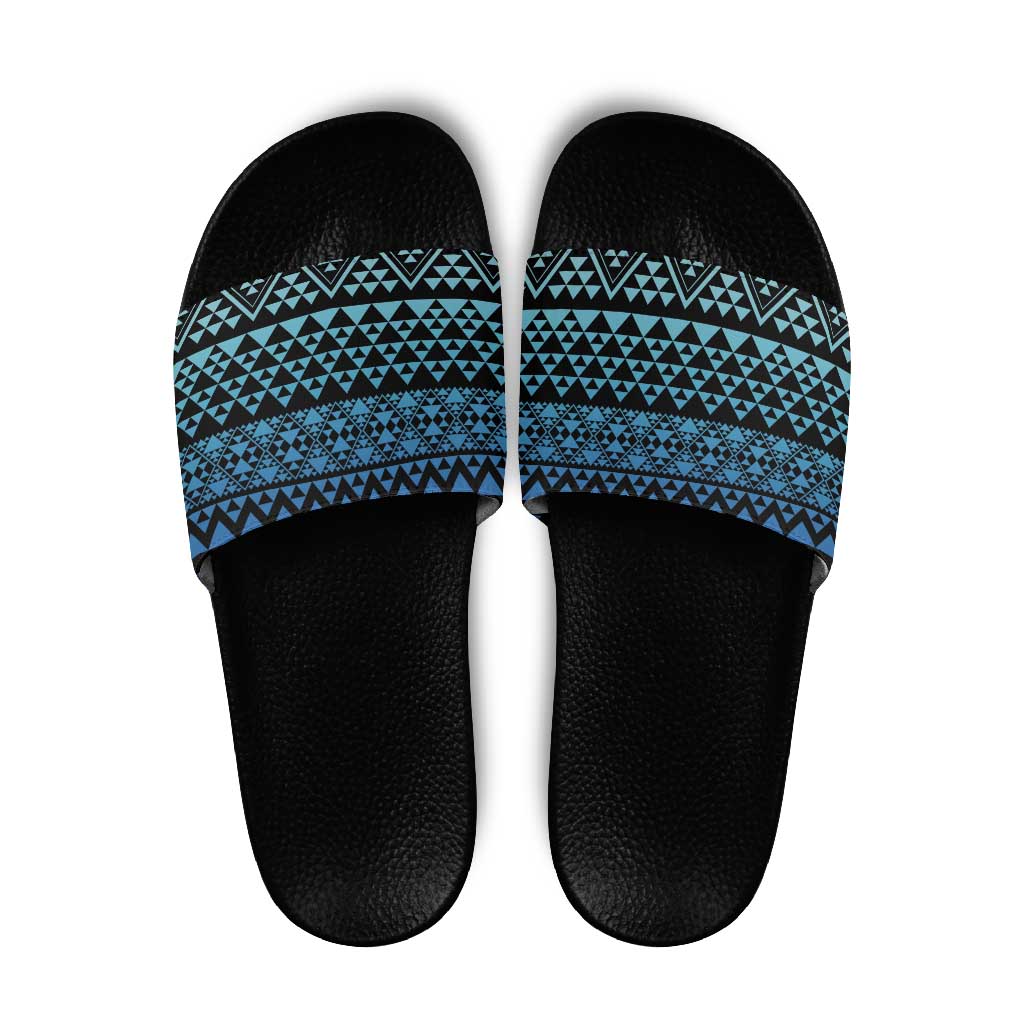 Maori Niho Taniwha Te Wheiao Slide Sandals Moana Blue LT7 Blue - Polynesian Pride