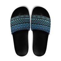 Maori Niho Taniwha Te Wheiao Slide Sandals Moana Blue LT7 Blue - Polynesian Pride