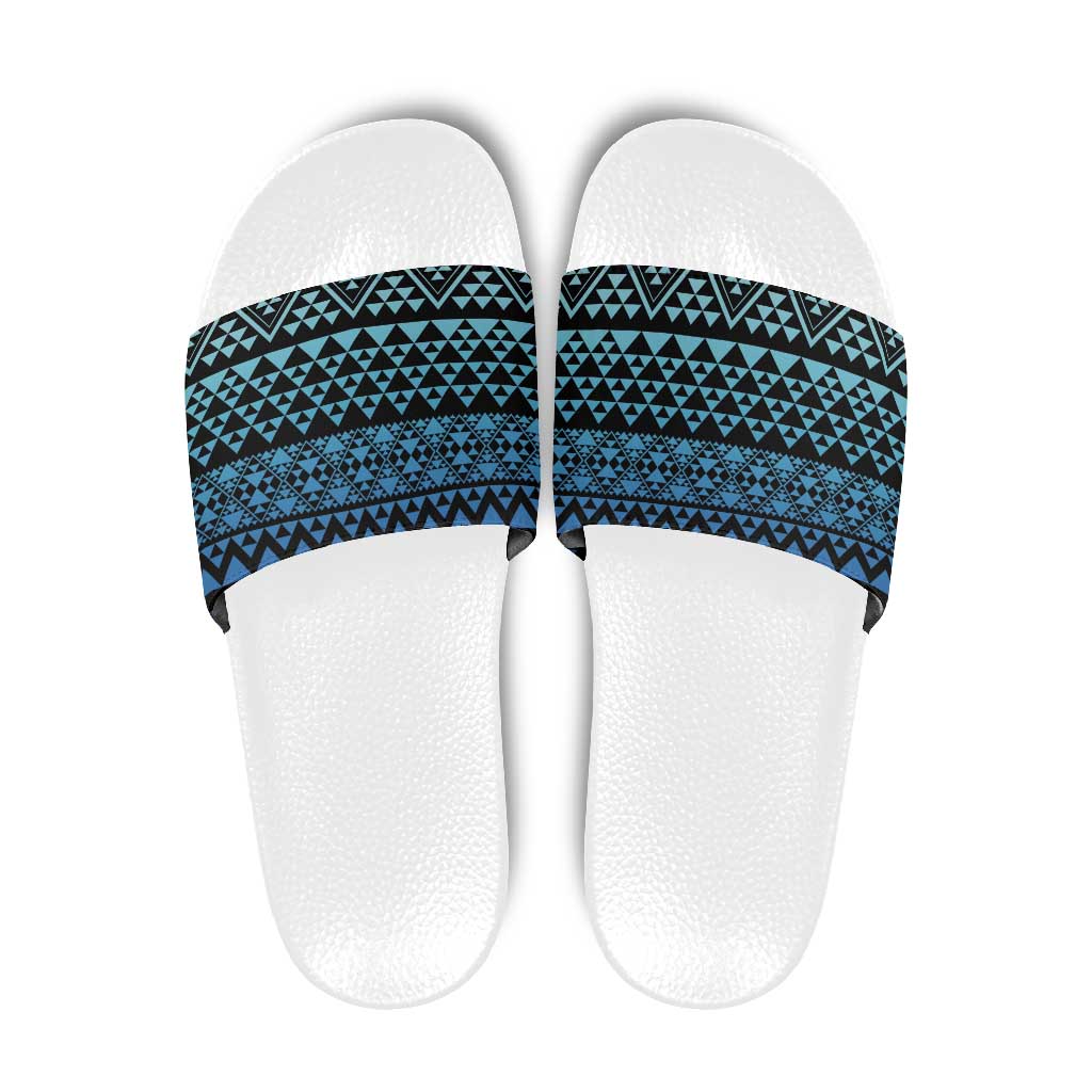 Maori Niho Taniwha Te Wheiao Slide Sandals Moana Blue LT7 Blue - Polynesian Pride