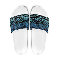 Maori Niho Taniwha Te Wheiao Slide Sandals Moana Blue LT7 Blue - Polynesian Pride