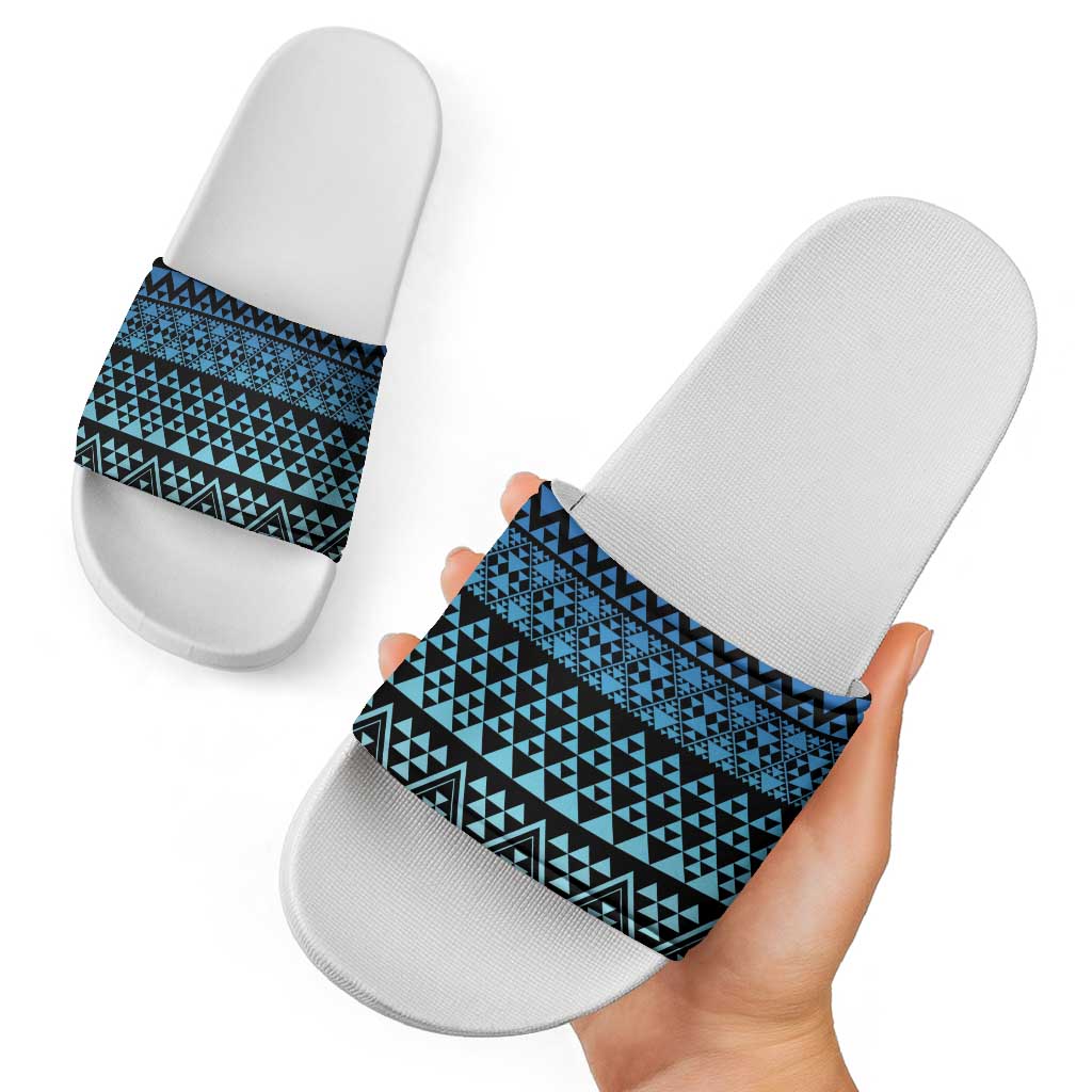 Maori Niho Taniwha Te Wheiao Slide Sandals Moana Blue LT7 - Polynesian Pride