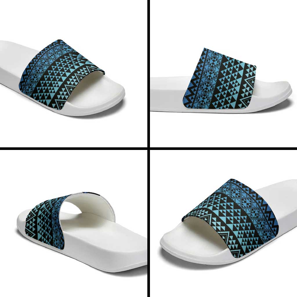 Maori Niho Taniwha Te Wheiao Slide Sandals Moana Blue LT7 - Polynesian Pride