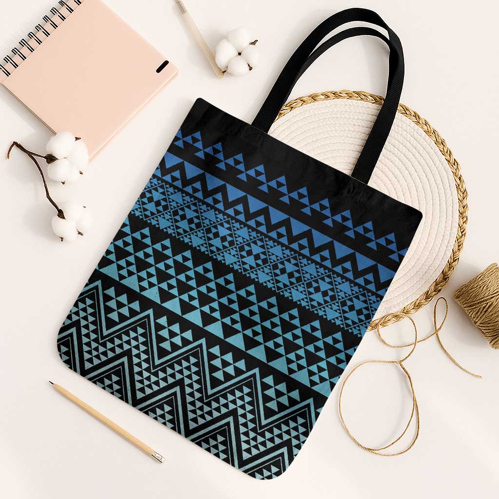 Maori Niho Taniwha Te Wheiao Tote Bag Moana Blue LT7 Black Strap One Size Blue - Polynesian Pride