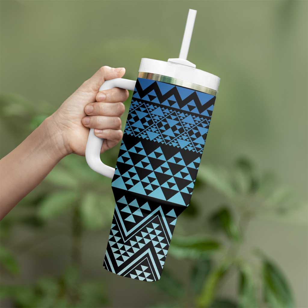 Maori Niho Taniwha Te Wheiao Tumbler With Handle Moana Blue LT7 - Polynesian Pride