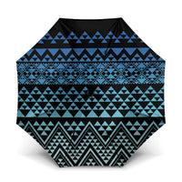 Maori Niho Taniwha Te Wheiao Umbrella Moana Blue LT7 One Size Folded 11.42 inch Opened Diameter 37.4 inch Blue - Polynesian Pride