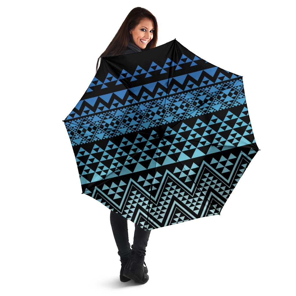 Maori Niho Taniwha Te Wheiao Umbrella Moana Blue LT7 - Polynesian Pride