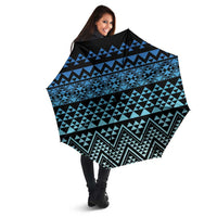 Maori Niho Taniwha Te Wheiao Umbrella Moana Blue LT7 - Polynesian Pride