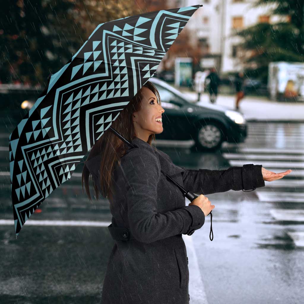 Maori Niho Taniwha Te Wheiao Umbrella Moana Blue LT7 - Polynesian Pride