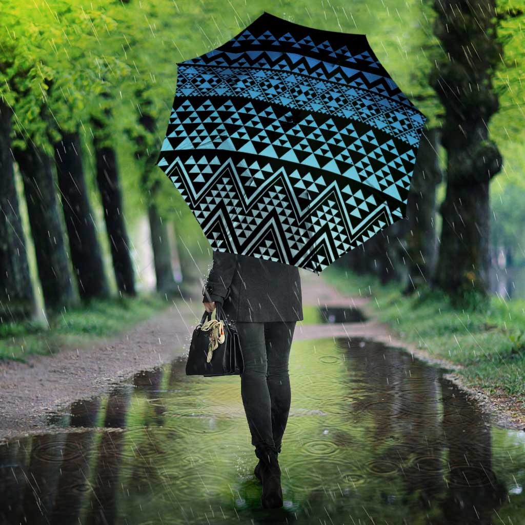 Maori Niho Taniwha Te Wheiao Umbrella Moana Blue LT7 - Polynesian Pride