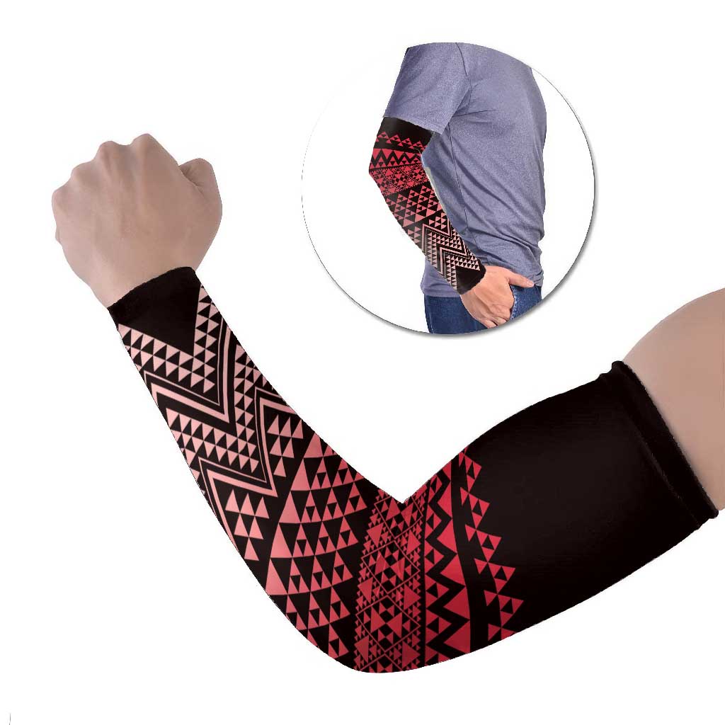 Maori Niho Taniwha Te Wheiao Arm Sleeves Terracotta LT7 Set of 2 Terracotta - Polynesian Pride
