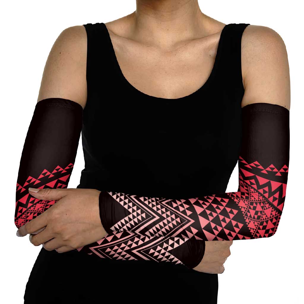 Maori Niho Taniwha Te Wheiao Arm Sleeves Terracotta LT7 - Polynesian Pride