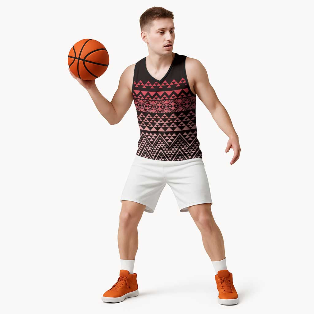 Maori Niho Taniwha Te Wheiao Basketball Jersey Terracotta LT7 - Polynesian Pride