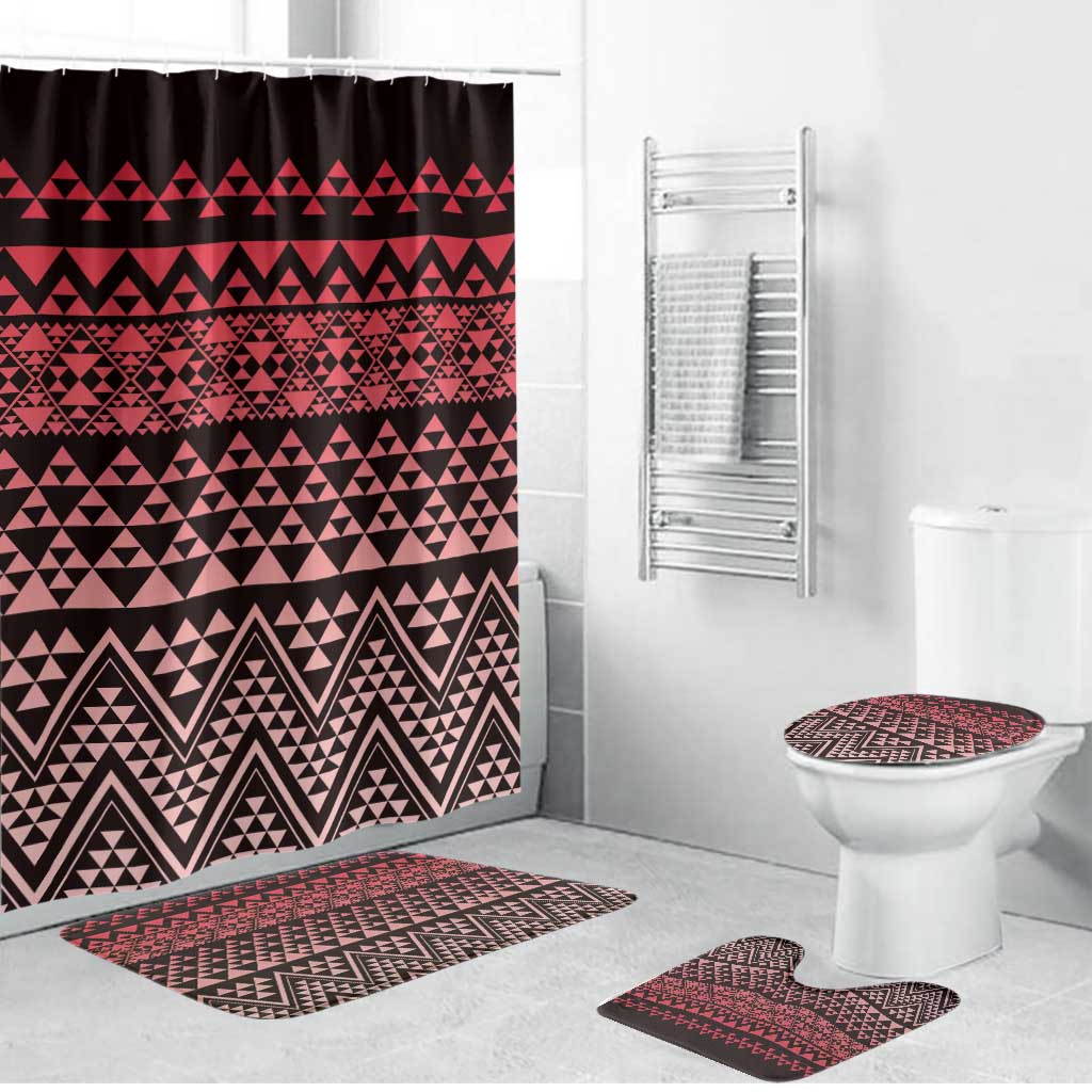 Maori Niho Taniwha Te Wheiao Bathroom Set Terracotta LT7 Bathroom Set (4 pcs) Terracotta - Polynesian Pride