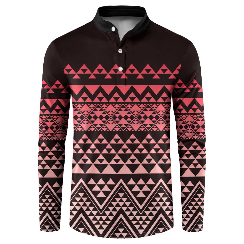 Maori Niho Taniwha Te Wheiao Button Sweatshirt Terracotta LT7 Terracotta - Polynesian Pride