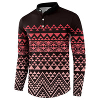 Maori Niho Taniwha Te Wheiao Button Sweatshirt Terracotta LT7 - Polynesian Pride