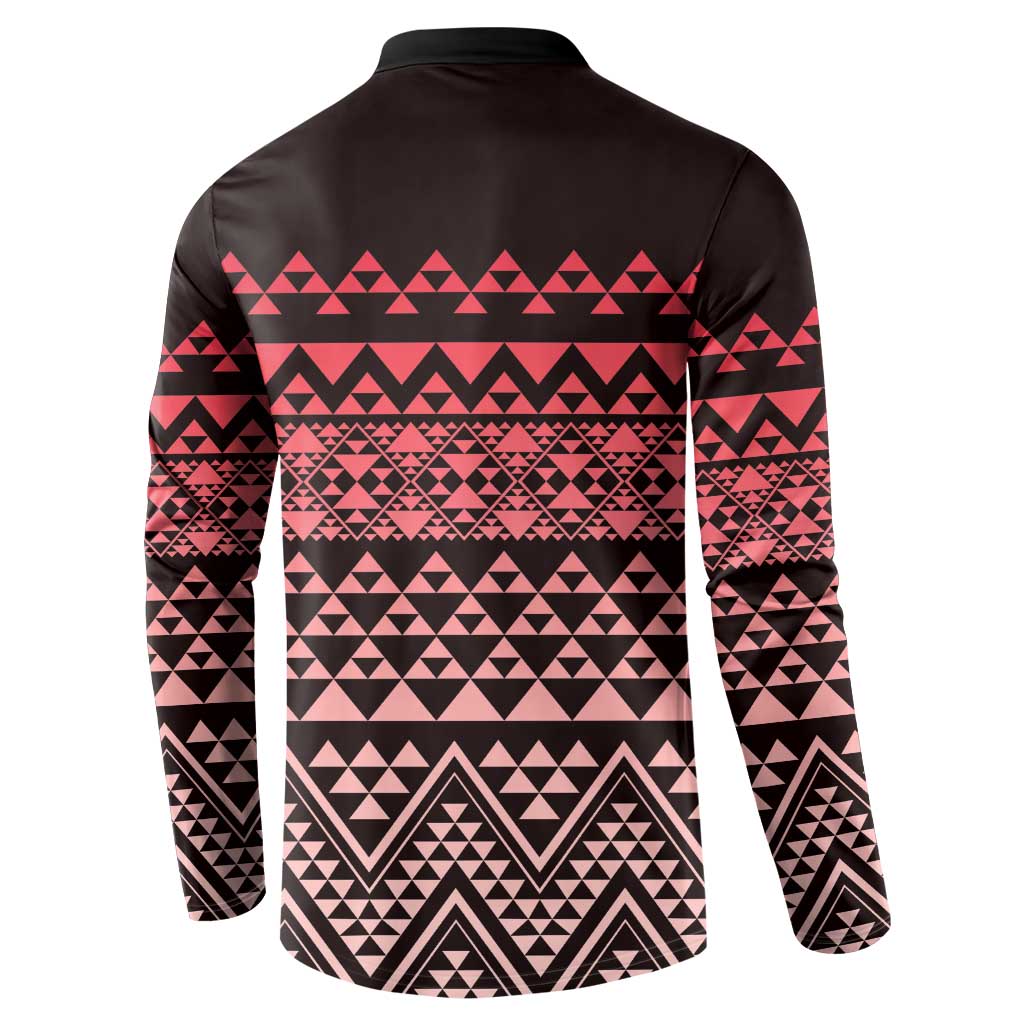 Maori Niho Taniwha Te Wheiao Button Sweatshirt Terracotta LT7 - Polynesian Pride