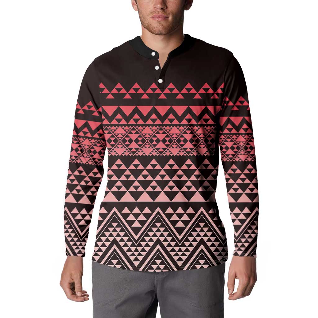 Maori Niho Taniwha Te Wheiao Button Sweatshirt Terracotta LT7 - Polynesian Pride