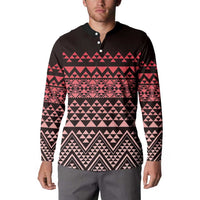 Maori Niho Taniwha Te Wheiao Button Sweatshirt Terracotta LT7 - Polynesian Pride