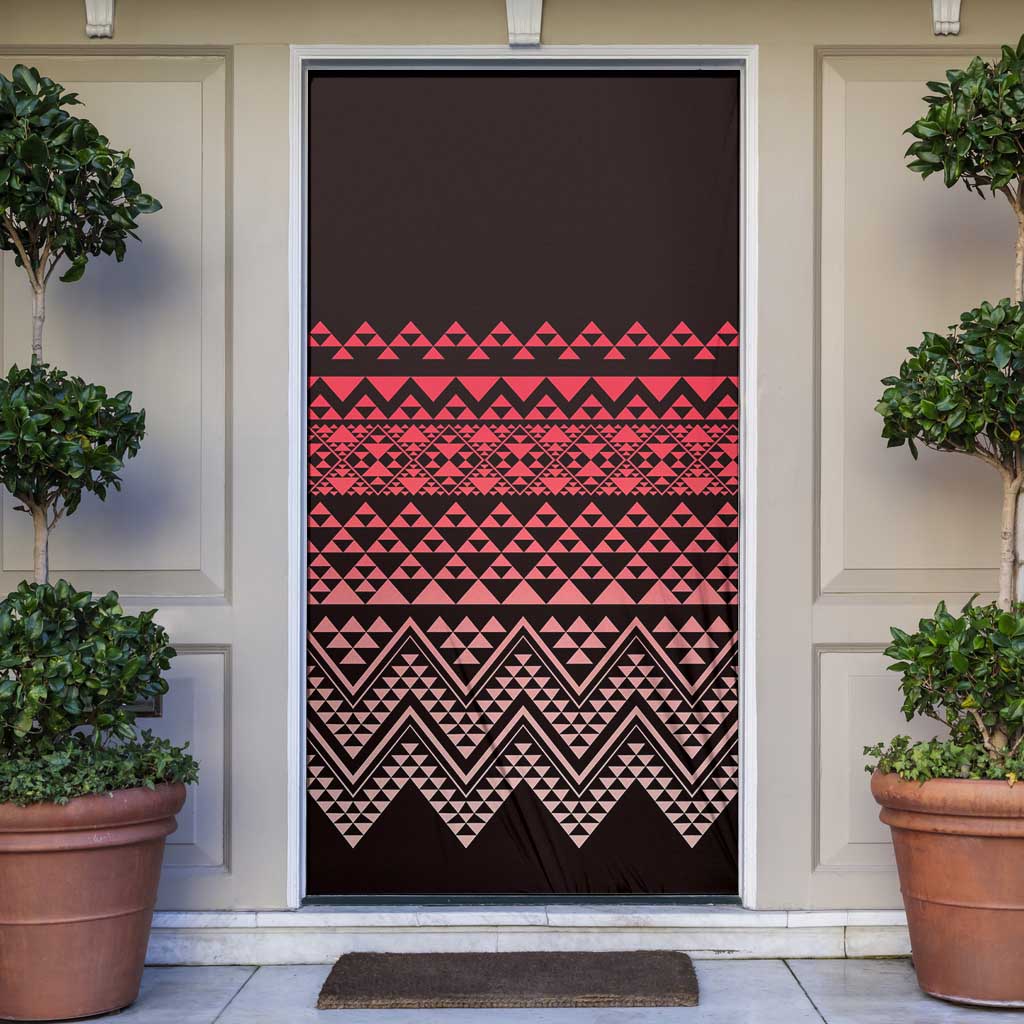 Maori Niho Taniwha Te Wheiao Door Cover Terracotta LT7 Terracotta - Polynesian Pride