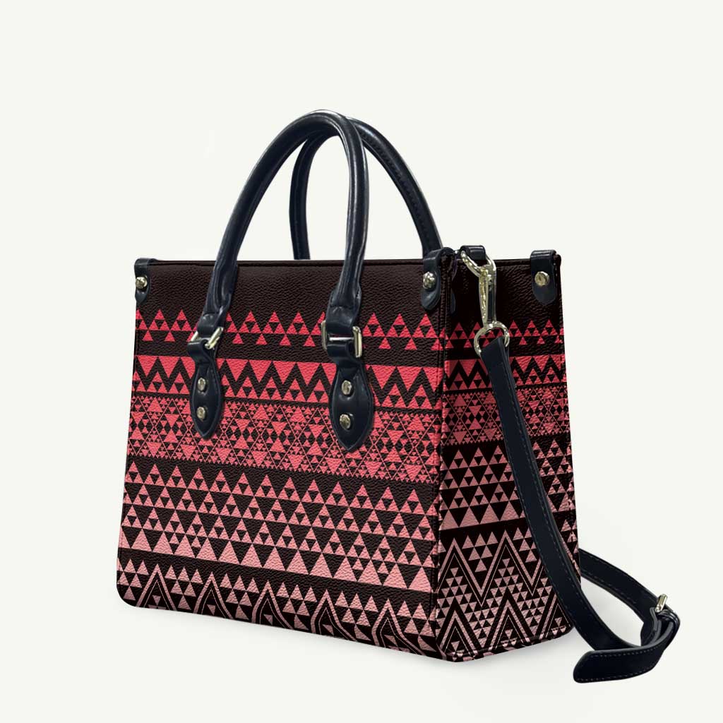 Maori Niho Taniwha Te Wheiao Leather Bag Terracotta LT7 Terracotta - Polynesian Pride
