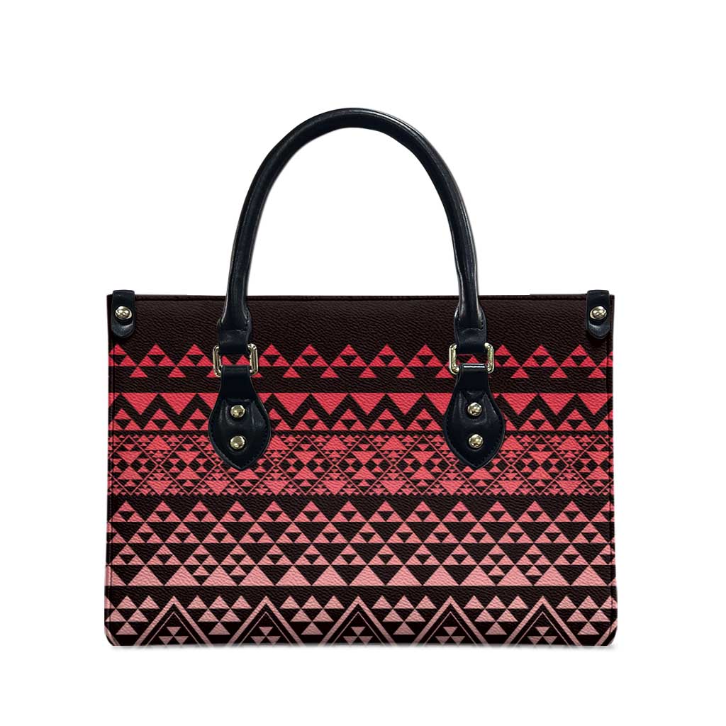 Maori Niho Taniwha Te Wheiao Leather Bag Terracotta LT7 - Polynesian Pride