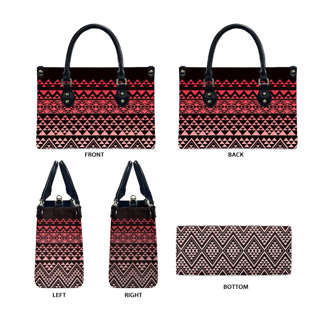 Maori Niho Taniwha Te Wheiao Leather Bag Terracotta LT7 - Polynesian Pride