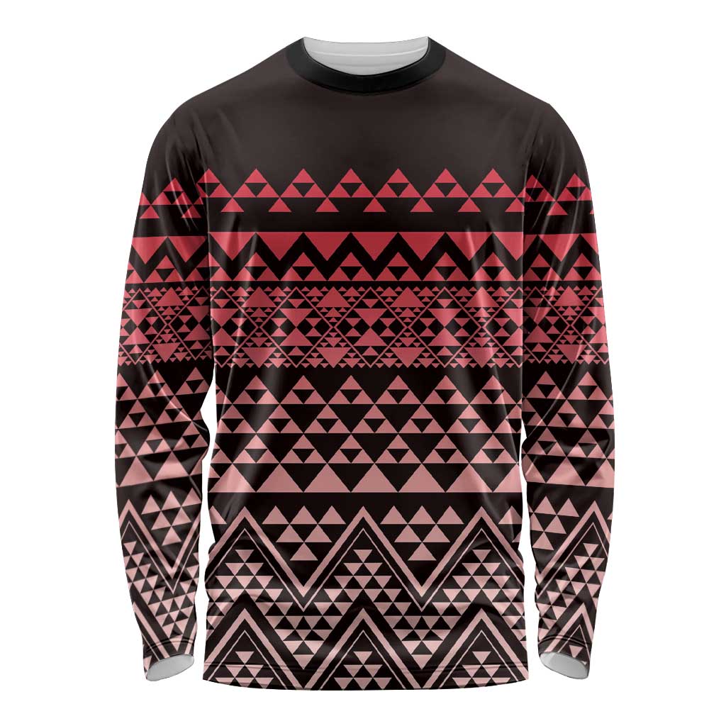 Maori Niho Taniwha Te Wheiao Long Sleeve Shirt Terracotta LT7 Unisex Terracotta - Polynesian Pride