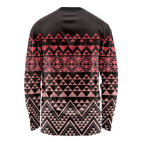 Maori Niho Taniwha Te Wheiao Long Sleeve Shirt Terracotta LT7 - Polynesian Pride