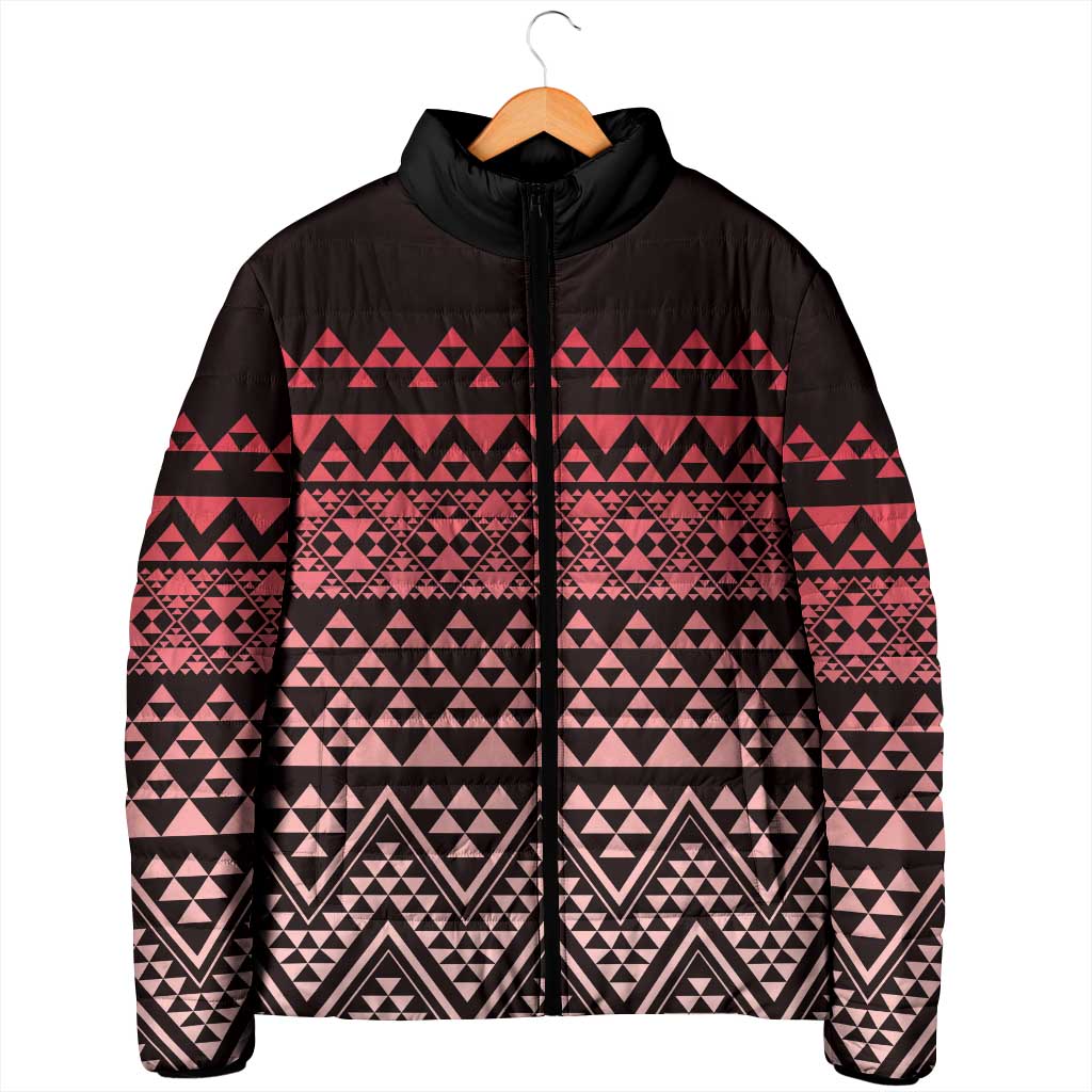 Maori Niho Taniwha Te Wheiao Padded Jacket Terracotta LT7 - Polynesian Pride