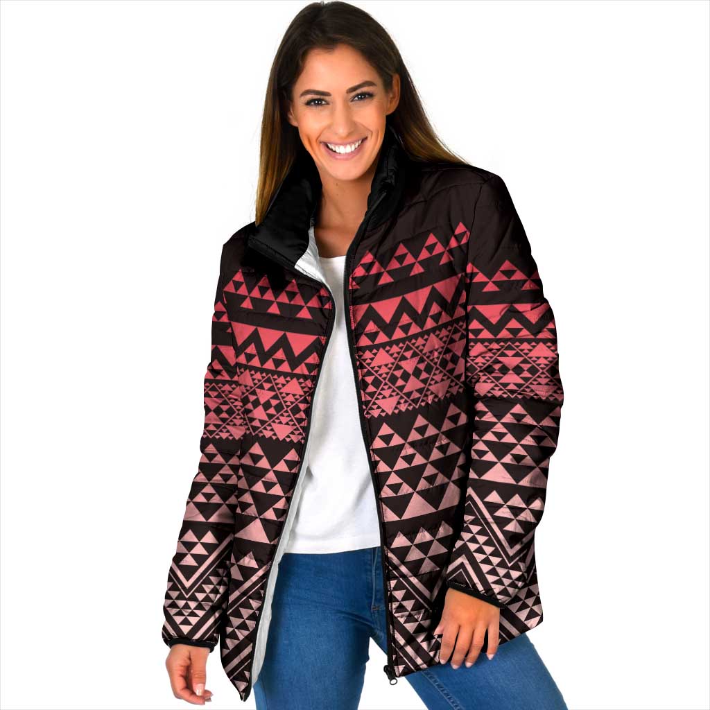 Maori Niho Taniwha Te Wheiao Padded Jacket Terracotta LT7 Women Terracotta - Polynesian Pride
