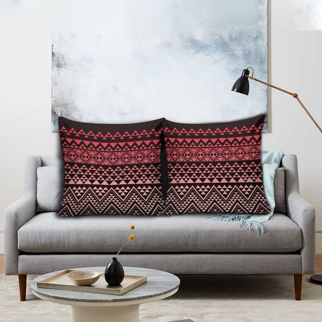 Maori Niho Taniwha Te Wheiao Pillow Cover Terracotta LT7 - Polynesian Pride