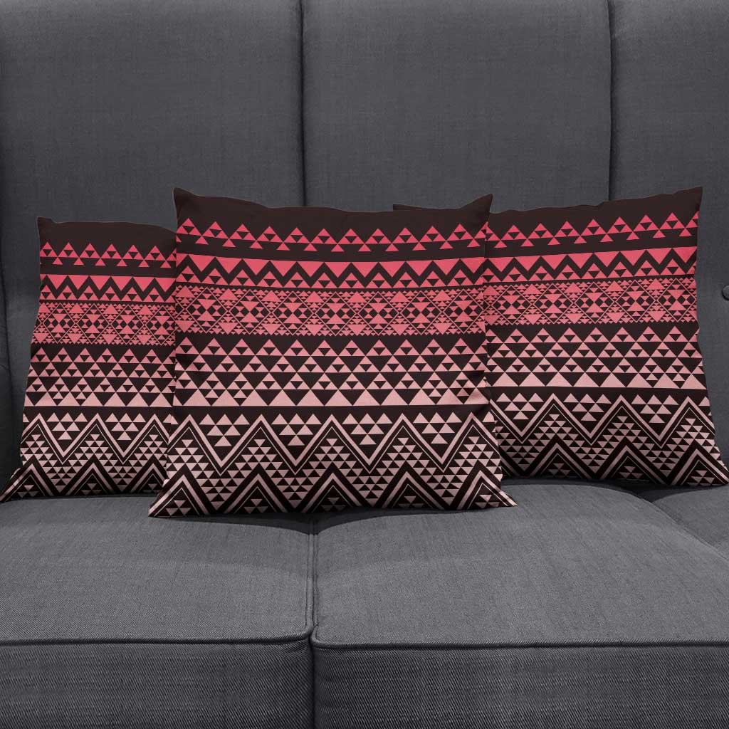Maori Niho Taniwha Te Wheiao Pillow Cover Terracotta LT7 - Polynesian Pride